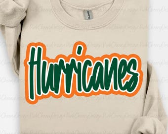 Hurricanes Mascot PNG, Team Hurricanes PNG, School Spirit Script Design, Game Day Hurricanes Shirt PNG, Mascot Sublimation Digital Download
