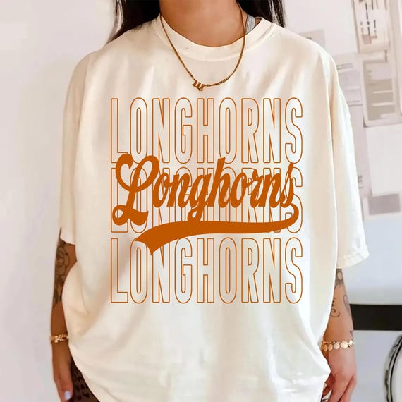 Longhorns PNG, Longhorns Mascot Script PNG, School Spirit Longhorns Shirt Design, Game Day Sports Sublimation File, Digital Download