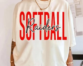 Custom Softball Mascot Name PNG, Personalized Team Name Design, Softball Shirt Design, School Spirit Game Day Sublimation PNG