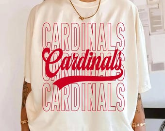 Cardinals PNG, Cardinals Mascot Script PNG, School Spirit Cardinals Shirt Design, Game Day Sports Sublimation File, Digital Download