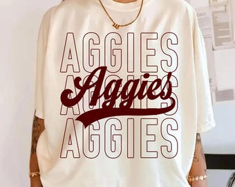 Aggies PNG, Aggies Mascot Script PNG, School Spirit Aggies Shirt Design, Game Day Sports Sublimation File, Digital Download