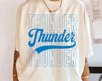 Thunder PNG, Thunder Mascot Script PNG, School Spirit Thunder Shirt Design, Game Day Sports Sublimation File, Digital Download