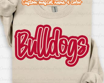 Custom Mascot Name PNG | Personalized Team Name Design | Mascot Script Text PNG | Spirit Wear Graphic