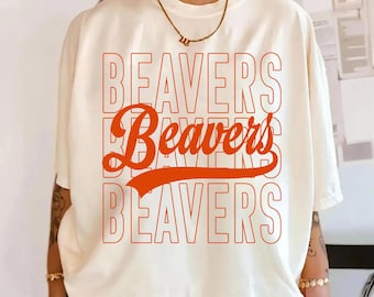 Beavers PNG, Beavers Mascot Script PNG, School Spirit Beavers Shirt Design, Game Day Sports Sublimation File, Digital Download