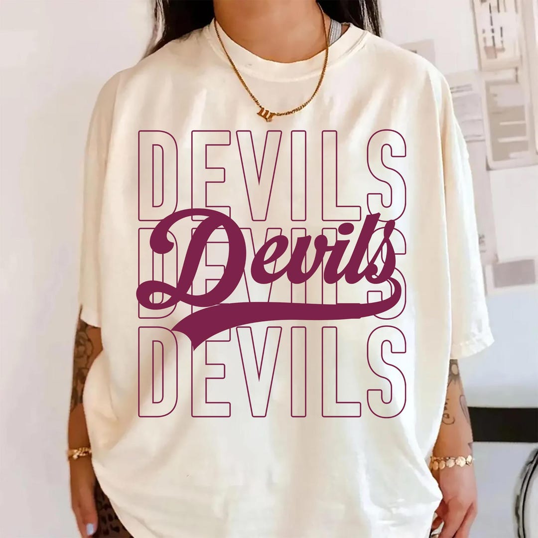 Devils PNG, Devils Mascot Script PNG, School Spirit Devils Shirt Design ...