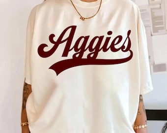 Aggies PNG, Aggies Mascot Script Design, School Spirit Aggies Shirt Design, Game Day Sports Sublimation PNG, Team Pride PNG