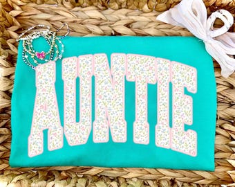 Auntie Floral PNG, Coquette Girly Auntie Shirt Design, Vintage Spring Floral Auntie Sublimation PNG, Digital Download