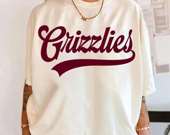 Grizzlies PNG, Grizzlies Mascot Script PNG, School Spirit Game Day Shirt Design, Sports Team Sublimation PNG