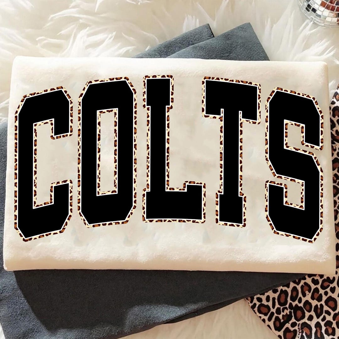 Colts PNG, Varsity Leopard Print Letters, School Spirit Game Day Shirt ...