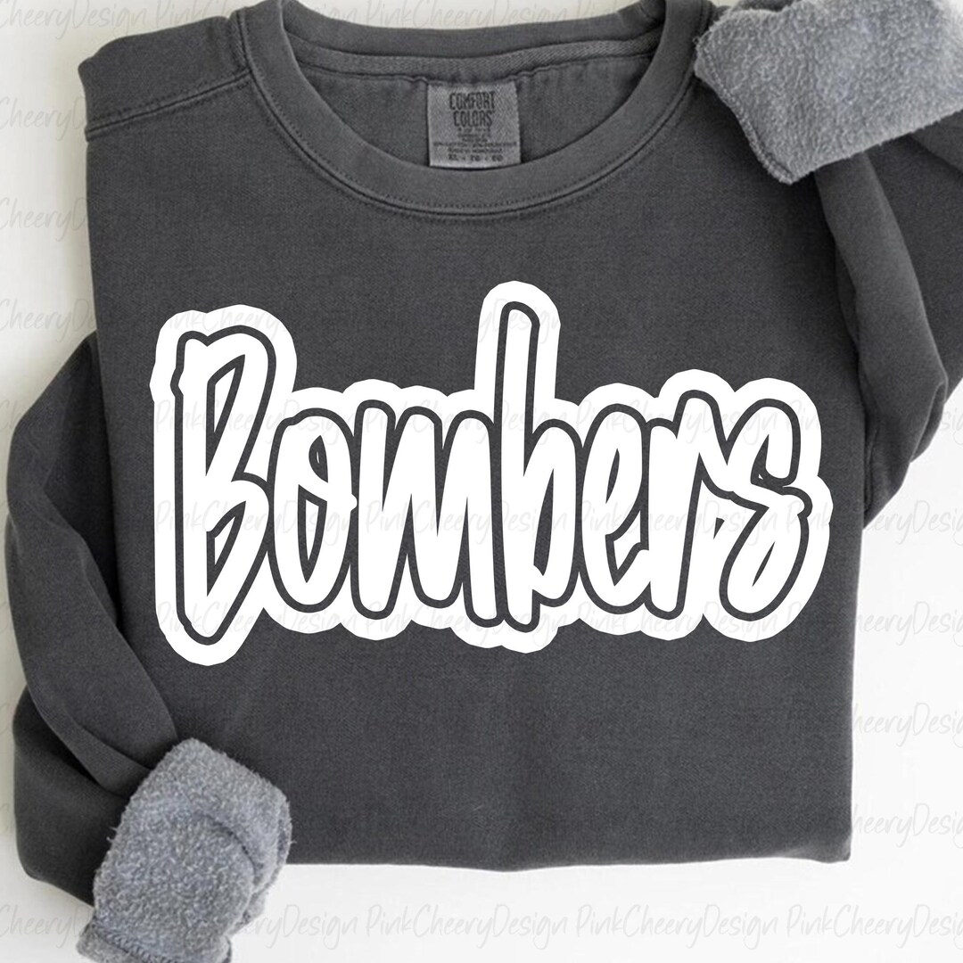 Bombers Mascot PNG, Team Bombers PNG, School Spirit Script Design, Game Day Bombers Shirt PNG ...
