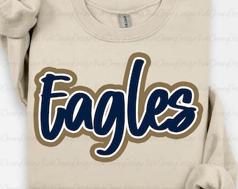 Eagles-mascotte png, schoolgeest Eagles-scriptlogo, teammascotteontwerp, game Day Eagles-shirt png, sublimatie digitale download