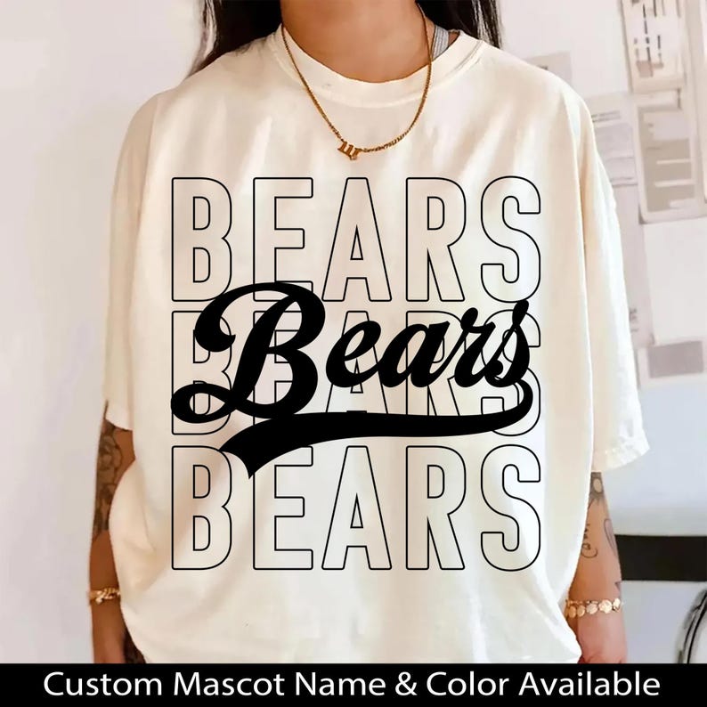 Cursive Bears Script Bears PNG, Bears Mascot Script PNG, School Spirit Bears Shirt Design ...