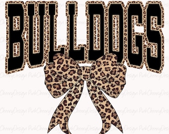 Bulldog mascotte png, ontwerp luipaard varsity coquette strik, schoolgeest speldag bulldog shirt png, sublimatiebestand sportteam