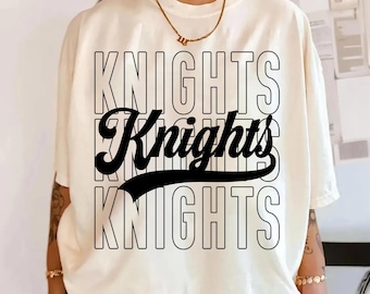 Knights PNG, Knights Mascot Script PNG, School Spirit Knights Shirt Design, Game Day Sports Sublimation File, Digital Download