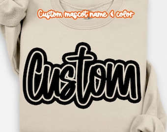 Nome mascotte personalizzato PNG / Design del nome della squadra personalizzato / Testo mascotte PNG / Grafica Spirit Wear