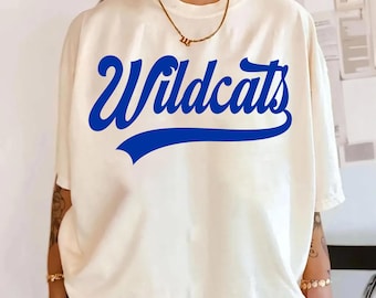 Wildcats PNG, Design della mascotte Wildcats, Design della maglietta Wildcats con spirito scolastico, Sublimazione sportiva per il giorno della partita PNG, Orgoglio di squadra PNG