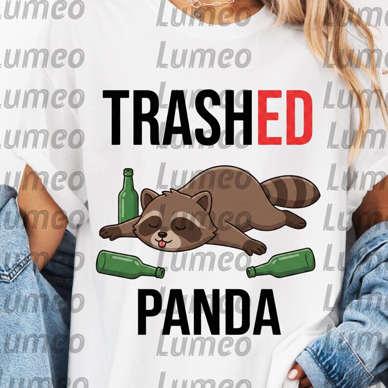 Trashed Panda Trashed Panda PNG: Funny Raccoon Meme Drink Humor Png Party Comedy ...