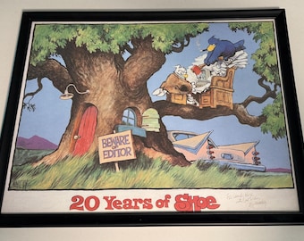 Impresión de cómic firmada por Jeff MacNelly Shoe: Edición aniversario de 1997