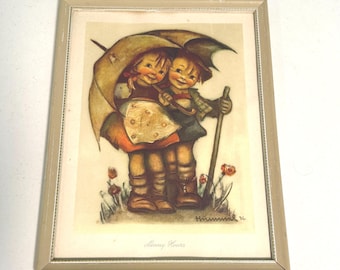 Lámina vintage de Hummel «Horas de sol», 1936, Ars Sacra, Herbert Dubler, enmarcada