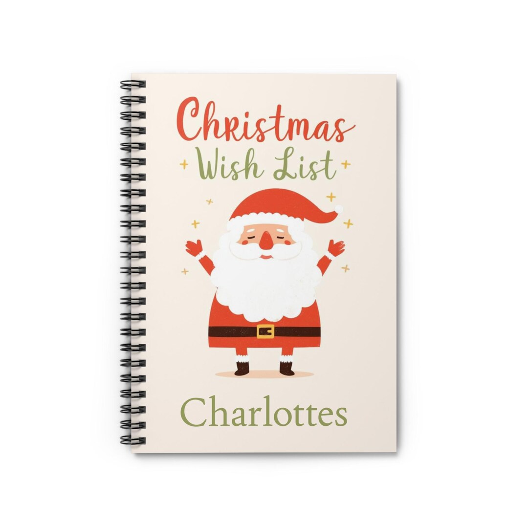Custom Christmas Wish List | Santa Notebook | Spiral Ruled Journal ...