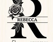 Floral Monogram SVG, JPG, PNG, Monogram Clipart, Letter Graphic, Alphabet Bundle, Commercial Use