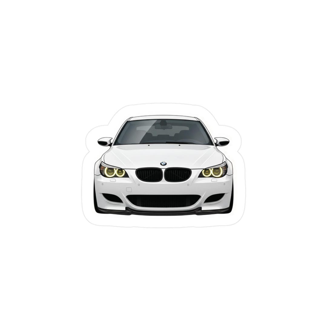 White BMW M5 E60 Front View Sticker | Kiss-cut Vinyl Decal - Etsy Australia