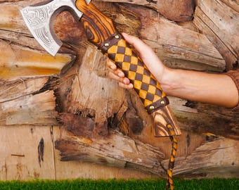 Viking forged axe - RAGNAR, Viking axe, personalised hatchet, viking hatchet, bearded axe, battle axe, scandinavian axe buy
