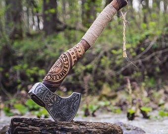 Custom Gift Hand Forged Carbon Steel VIKING AXE, Ragnar Axe, Wedding Gift,Axes, Best Birthday, Anniversary, Christmas Gift For Him, Larp axe
