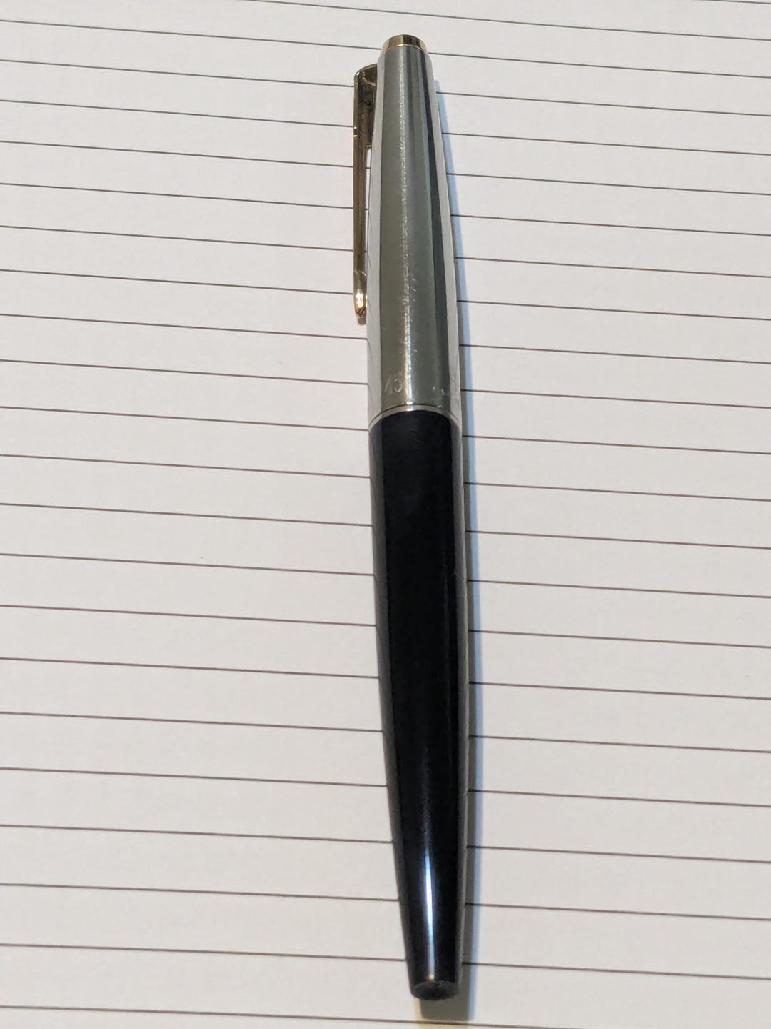 Vintage Parker 45 Fountain Pen - Black Acrylic, Metal Cap - USA Made ...
