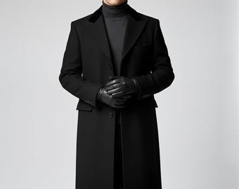 Thomas Shelby Peaky Blinders Coat, Cillian Murphy Wool Trench Coat, Black Overcoat