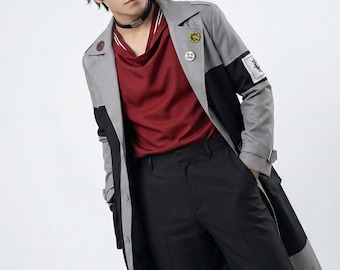 Gachiakuta Enjin Coat, Enjin Cosplay Costume, Anime Long Coat