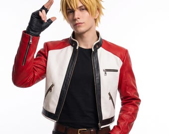 Rock Howard  KOF Leather Cosplay Jacket - Fatal Fury Inspired Keep The Faith