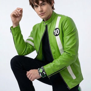Ben 10 Alien Force Jacket, Ben Tennyson Leather Cosplay Jacket, Ryan Kelley Costume