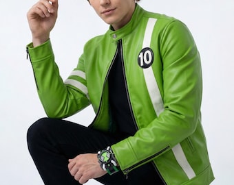 Ben 10 Alien Party Jacke, Ben Tennyson Lederjacke Cosplay, Robon Kelley Kostüm