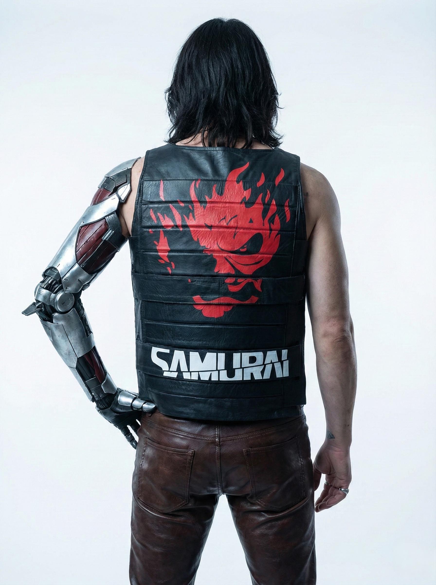 アクセサリー Johnny Johnny Silverhand Cosplay Vest, Cyberpunk 2077 Leather Cosplay