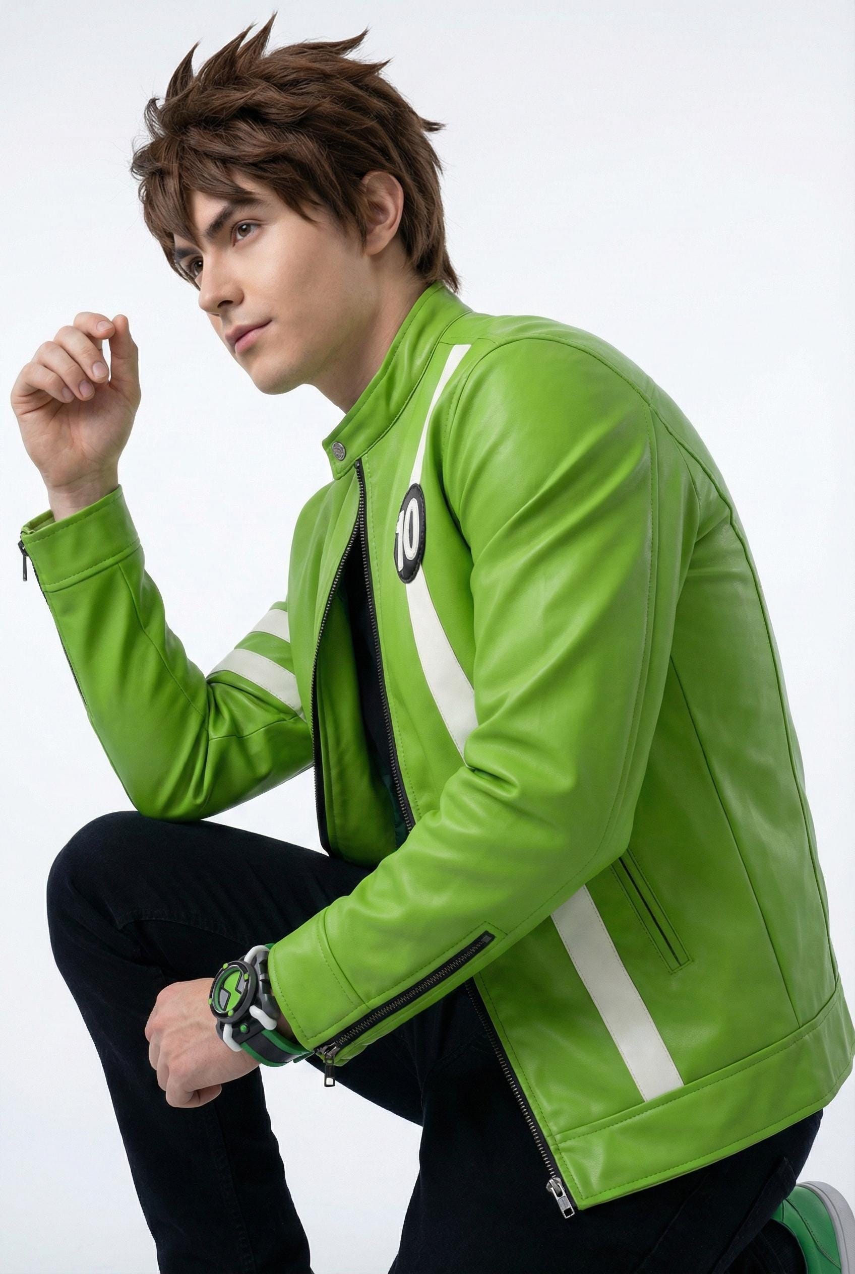 Ben 10 Alien Force Jacket, Ben Tennyson Leather Cosplay Jacket, Ryan ...