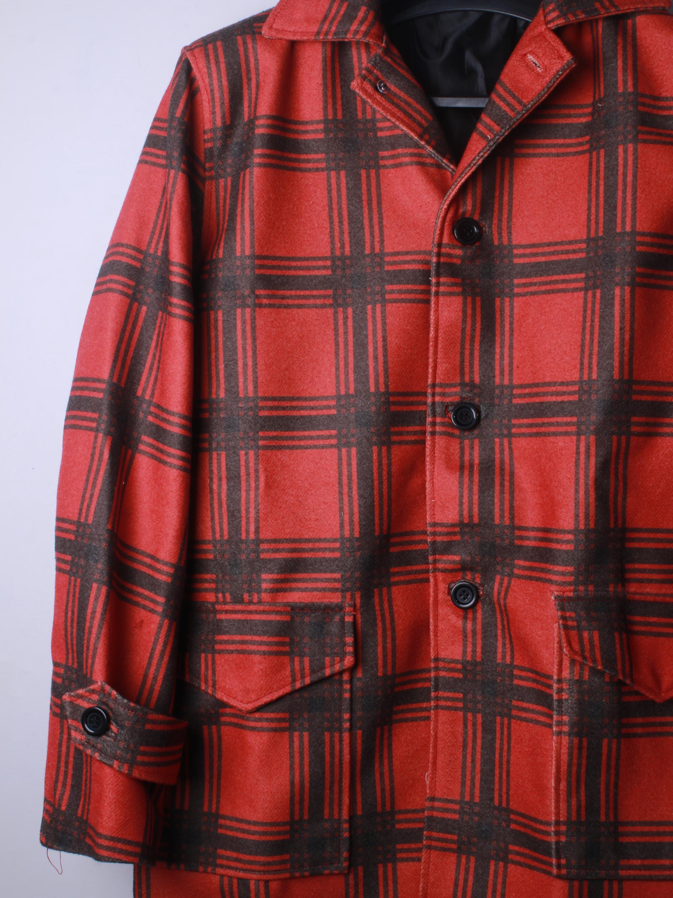 ジャケット・アウター 80s 90s ITALY plaid pattern coat EURO Ed Gein Monster Inspired Jacket, Charlie Hunnam Plaid Wool Coat