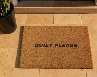 Quiet Please Welcome Mat, Elegant Minimalist Front Door Decor, Sophisticated Home Gift, Modern Entryway Rug,Quiet Doormat,Quiet Doormat