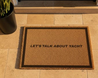 Yacht Life Welcome Mat, Elegant Nautical Front Door Decor, Sophisticated Boat Owner Gift, Minimalist Sailing Entryway Rug, Yacht Doormat