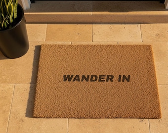 Minimalist Wander In Entryway Mat | Quiet Luxury Home Decor | Designer Coir Doormat for Modern Porch | Housewarming Gift | Luxury Doormat