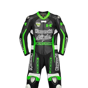 カワサキ Ninja ZX-10R レザーバイクレーシングスーツ – 牛革バイカー