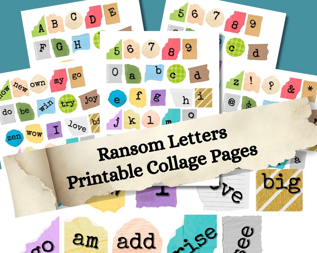Printable Ransom Letters, Digital Cutout Alphabet, Magazine Style for ...