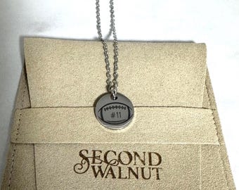 Personalized Football Jersey Number Necklace: Stainless Steel Sports Pendant - wear your support