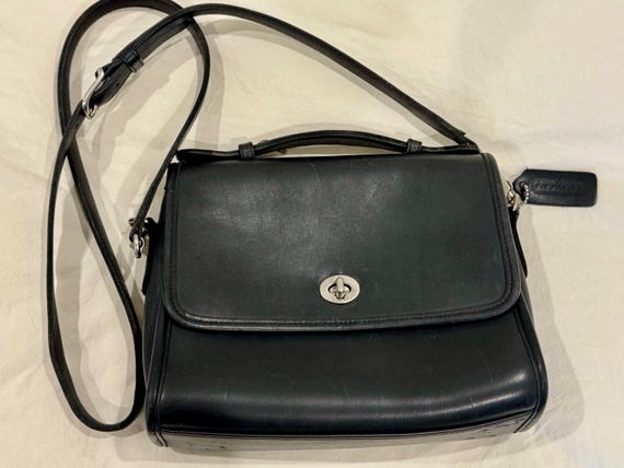 バッグ Vintage COACH Court Bag Black Leather US Vintage Coach Court Bag Black Leather Satchel Crossbody Handbag