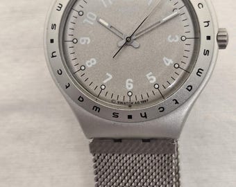 Vintage 1998 Swatch Irony Big "Sabbia" Watch | Sand Textured Dial Aluminum Timepiece