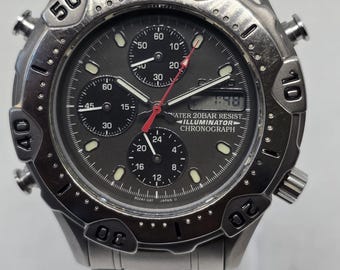 Vintage Casio Marlin MD-812 Titanium Dive Watch | 1990s Ana-Digi Chronograph Illuminator