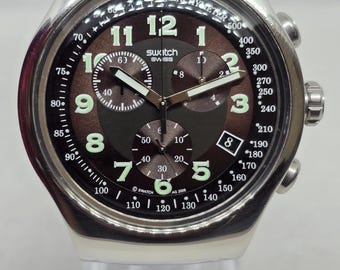 Swatch Irony Chronograph Watch, YOS418G, Vintage Swiss Travel Man