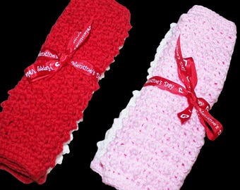 Textured Valentines Dish Clothes