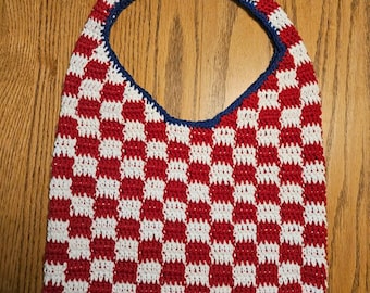 Cotton Checkered Tote Croatia theme
