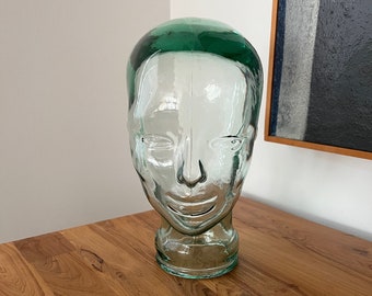 Vintage 1970s Glass Display Head